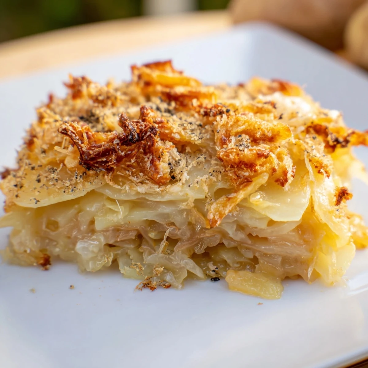 Warm, bubbling Effortless Sauerkraut Casserole with golden breadcrumb topping, perfect comfort food.