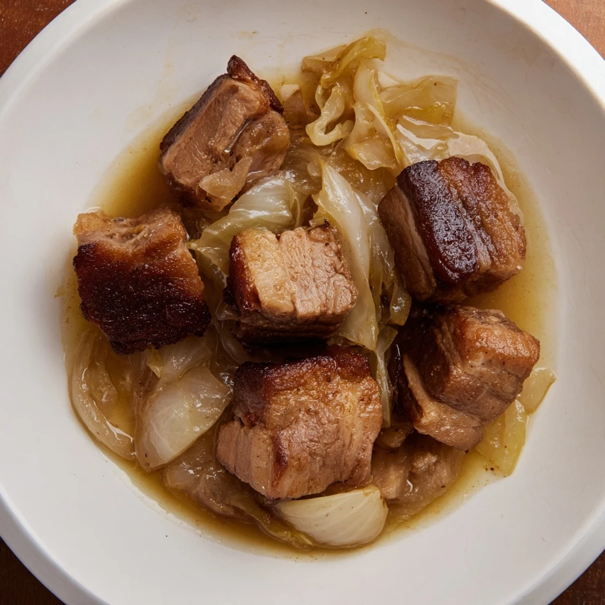 Hearty Sweet Cabbage and Pork Stew, a comforting dish with tender pork and caramelized cabbage.