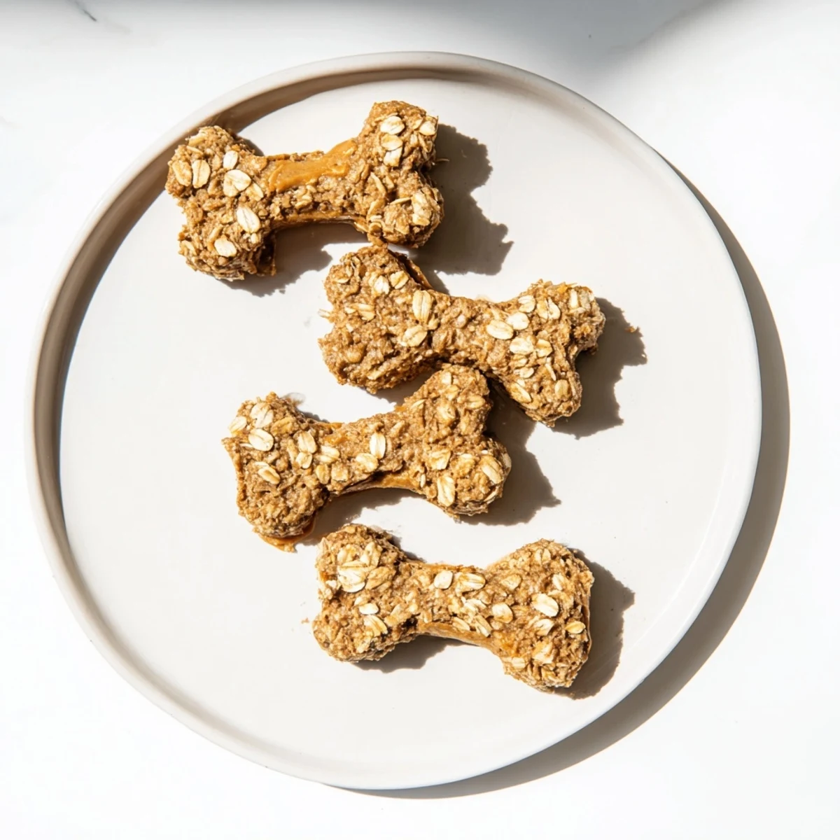 A photo of golden, baked Pawsitively Good Dog Bone Treats, perfect for a happy pup treat.