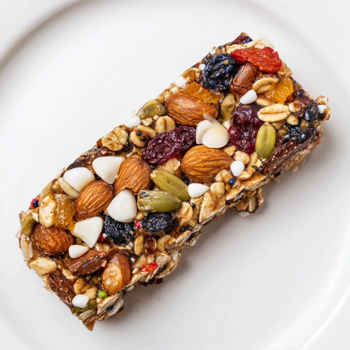 Winter Wonderland Trail Mix Bars: A close-up of the delicious, crunchy snack, perfect for holiday treats.