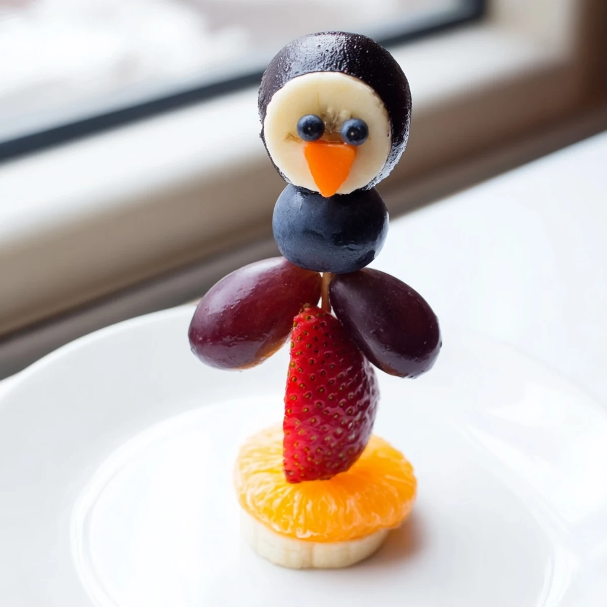 bunte fruchtspieße pinguine