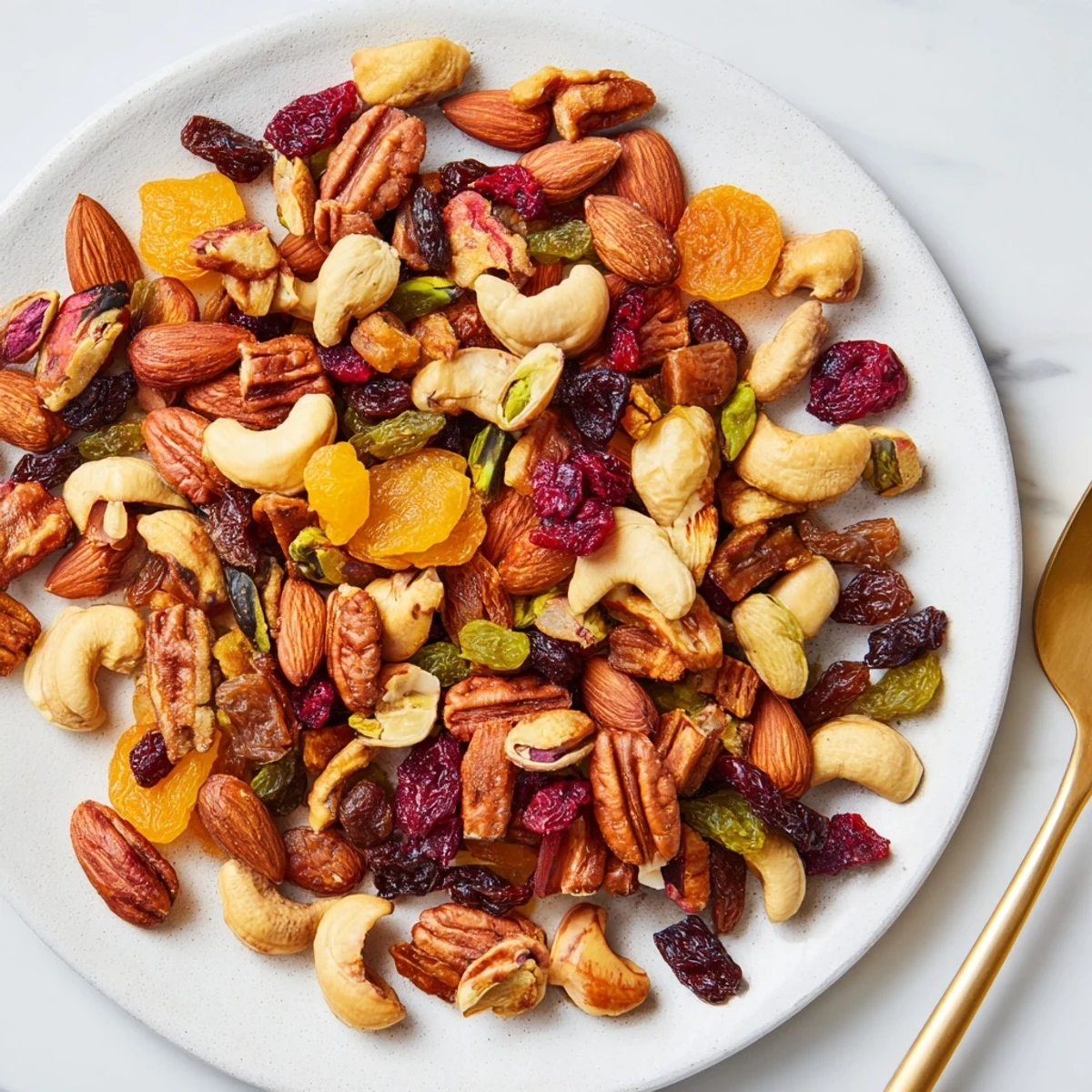 Delicious Easy Party: Assorted Nuts and Dried Fruit arrangement, ideal for serving as a quick snack.