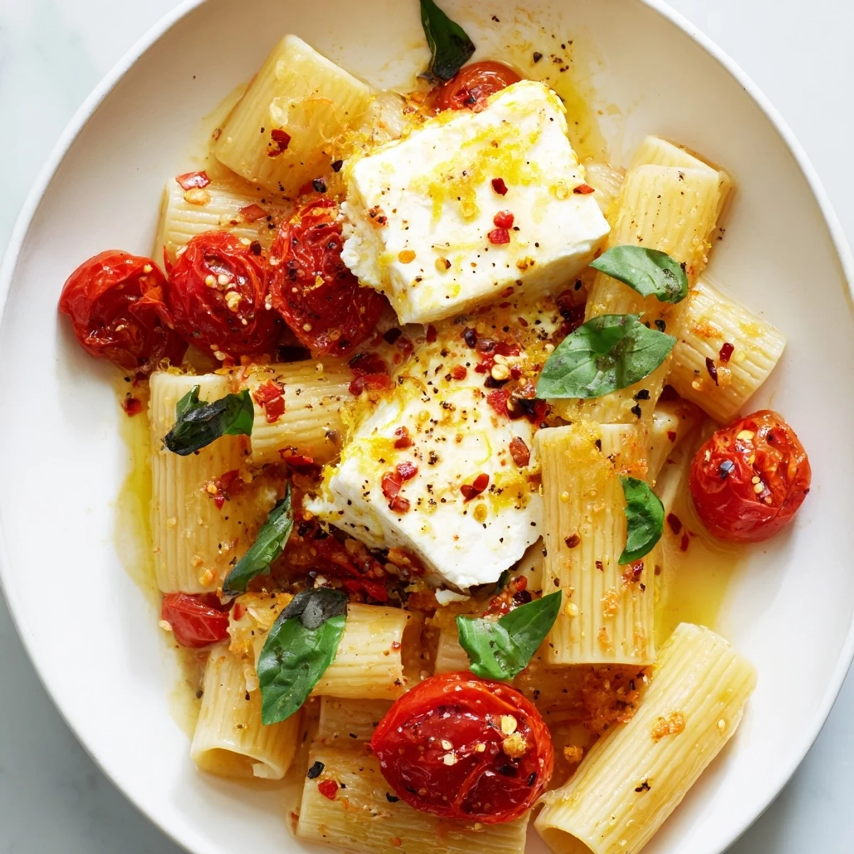 Creamy Baked Feta 2.0 with honey-glazed tomatoes, a delicious Mediterranean main course.