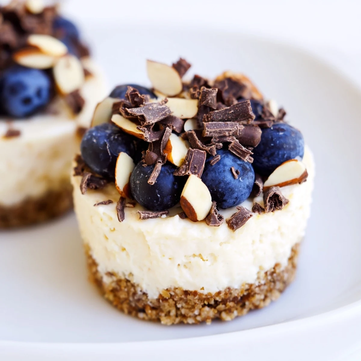 These protein cheesecake cups feature a golden crust and a smooth, vanilla-infused filling.
