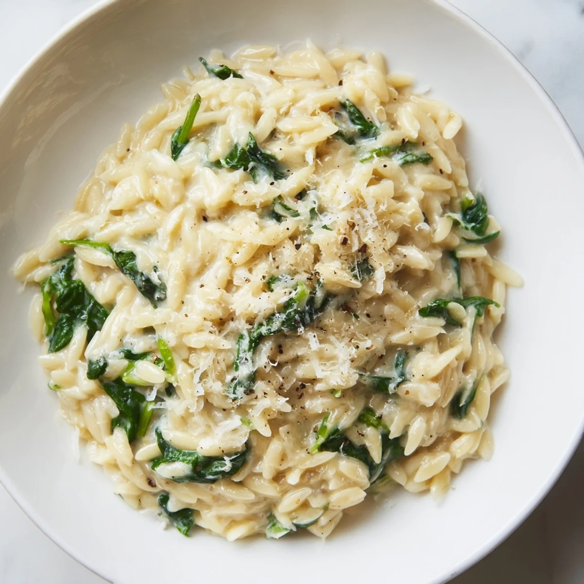 Cremiger Spinat Orzo