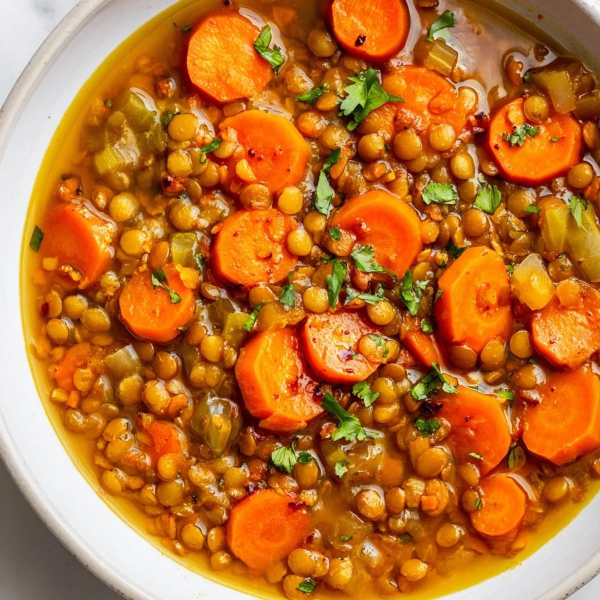 Gewürzte Karotten Linsensuppe