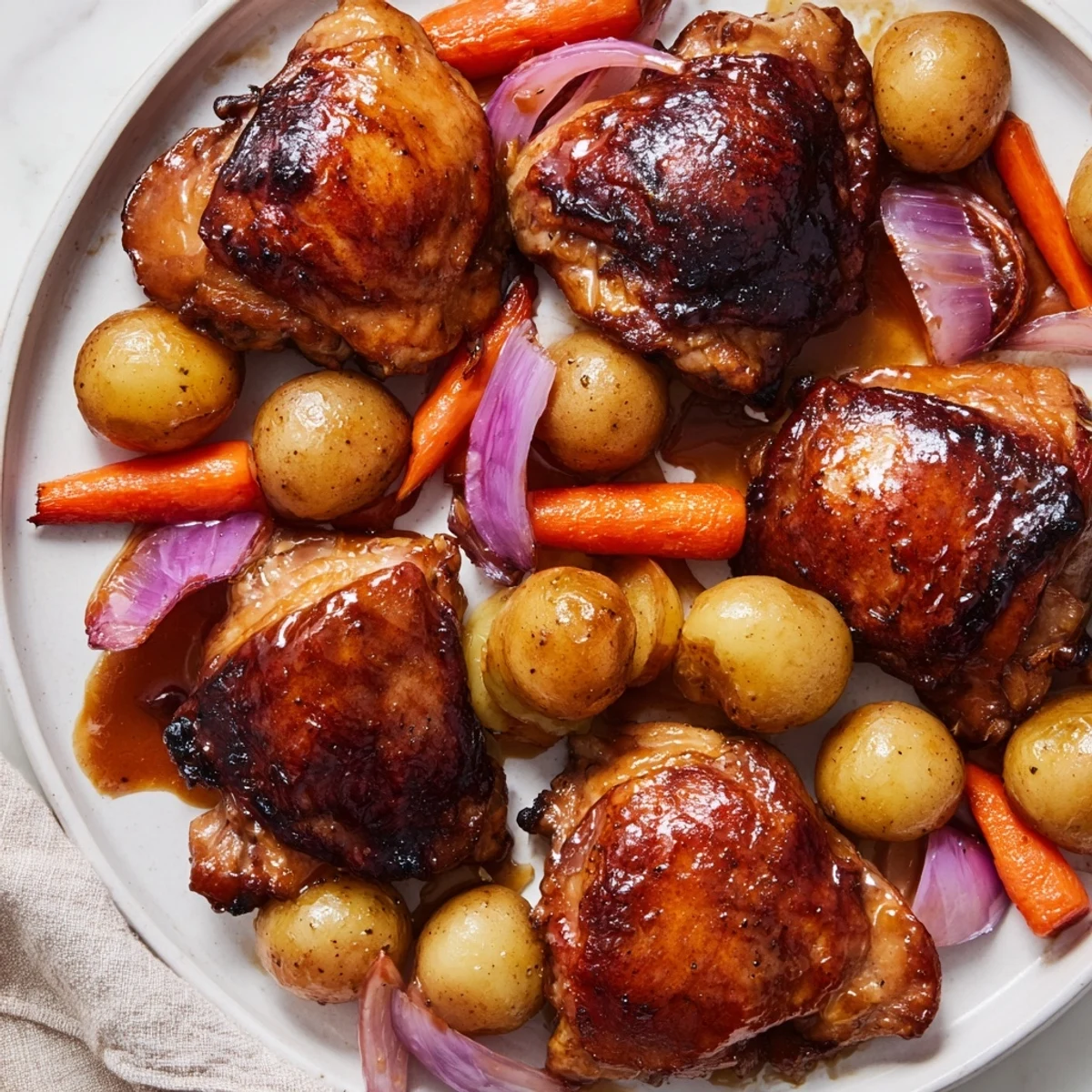 Golden-brown Maple Dijon Chicken Thighs, perfectly cooked with a flavorful sauce, ideal for any meal.