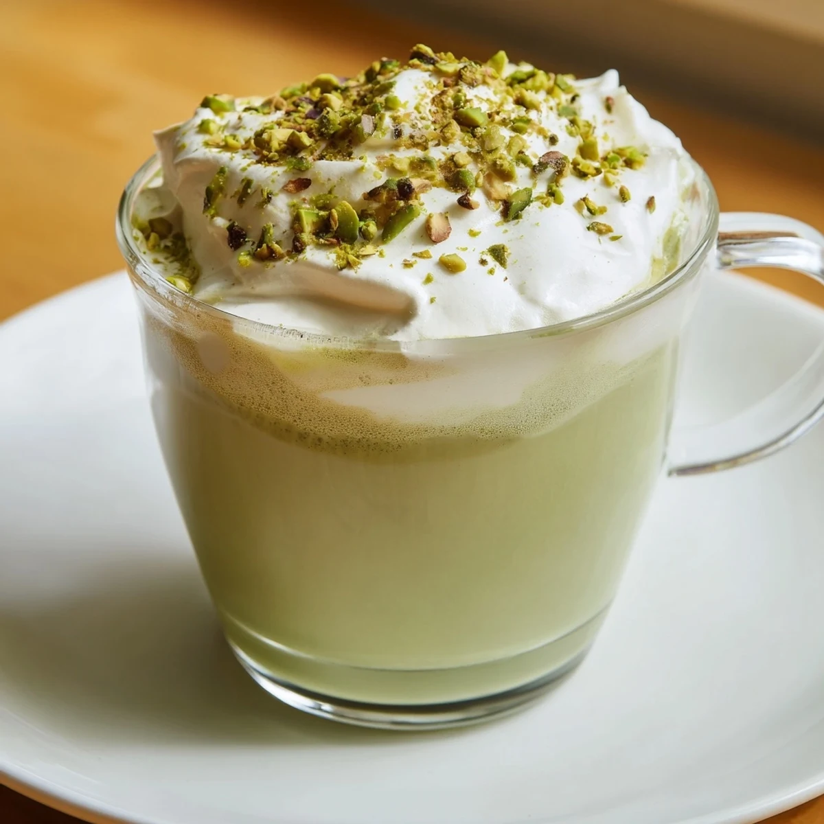 Indulge in this delicious Pistachio Latte Cloud, a barista-style beverage with nutty flavors.