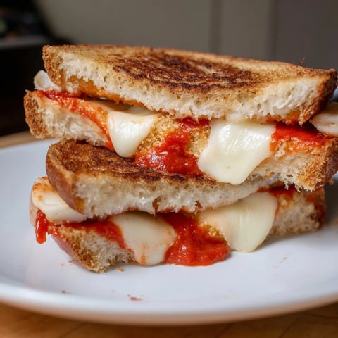 Golden crust surrounds melted cheese and mozzarella sticks in this irresistible mozzarella stick grilled cheese.
