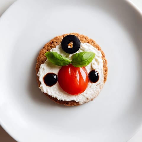 "These Ladybug Love Picnic Finger Foods feature plump tomatoes and basil on crackers, perfect for a picnic!"