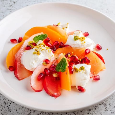 Sweet persimmon and pear slices form the base of this lovely Winter Fruit Snowscape recipe.