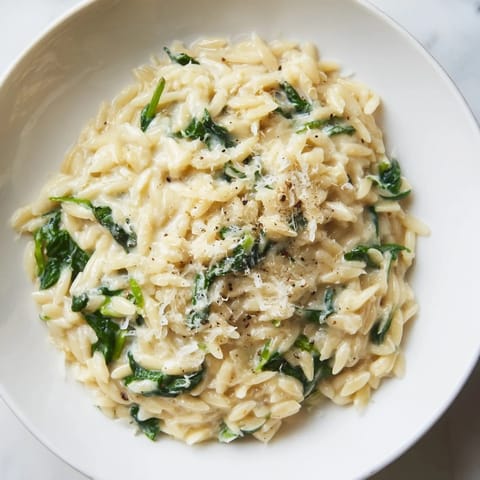 Cremiger Spinat Orzo
