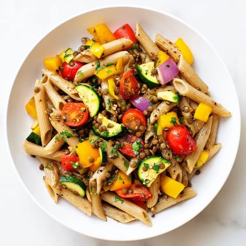 Linsen Pasta mit Gemüse