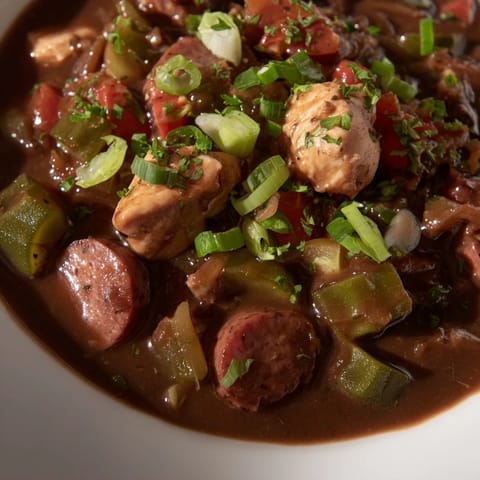 Gumbo mit Okra Huhn Wurst