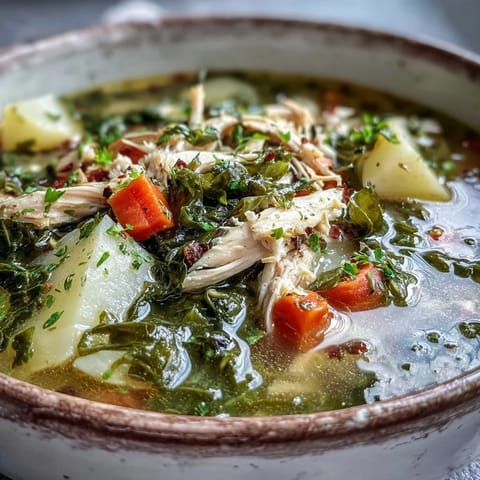 Kohl, Huhn und Gemüse Suppe