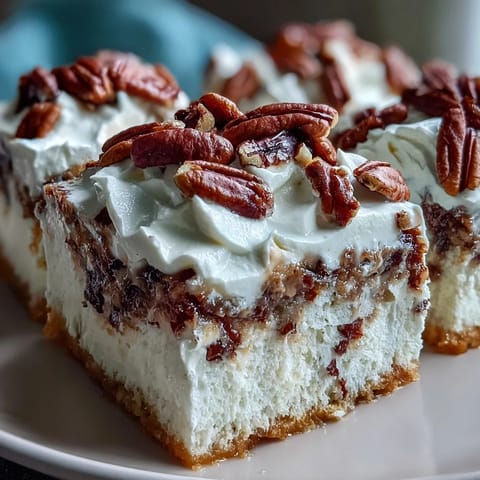 Butter Pecan Tres Leches Cake lagert in einer Glasform, gesättigt von reichhaltiger Milchmischung für feuchte Textur.