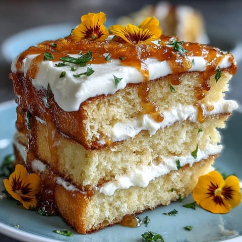 Spring Naked Cake mit essbaren Blumen und Zitronencreme, luftige Schichten mit frischen Blüten und Zitronenzesten.