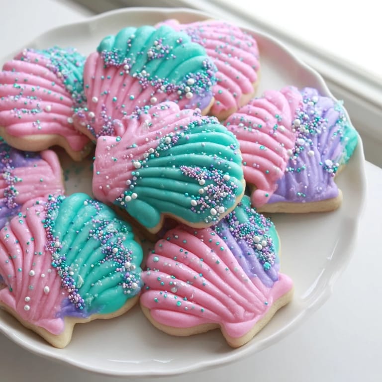 Close-up of elegantly decorated Seashell Sweets, bringing a little ocean magic to your next dessert table.