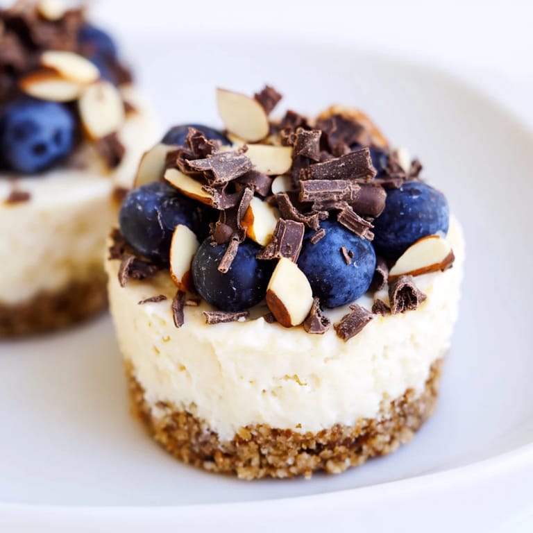 These protein cheesecake cups feature a golden crust and a smooth, vanilla-infused filling.