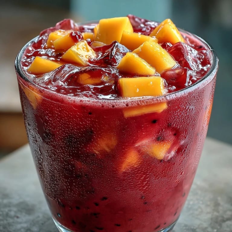 2. Refreshing iced mango dragonfruit beverage with dragonfruit garnish, perfect for hot days and easy to make at home.  